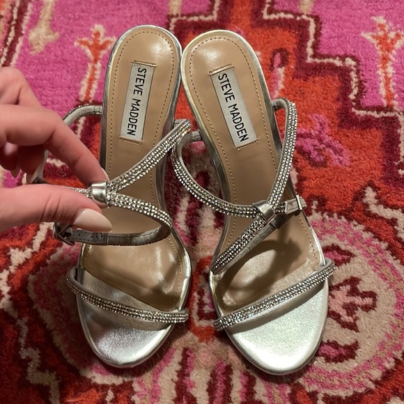 Steve Madden Shoes Steve Madden Breslin Heel In Silver Poshmark